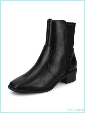 Womens Chelsea Ankle Boots Vegan Leather Wide Width Comfort